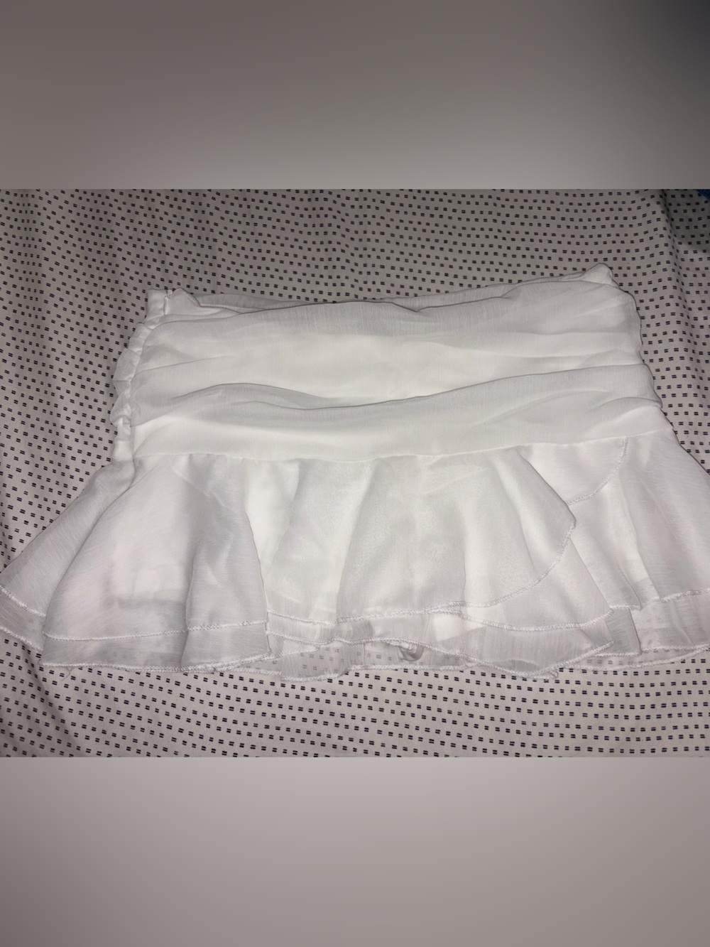 Chiffon Ruffle Mini Skirt in White